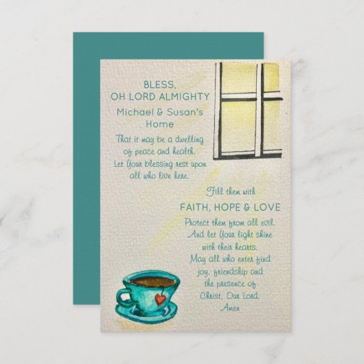 Personalized Bless This Home – Prayer Card Einladung (Vorne/Hinten)