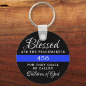 Personalized Blessed Are The Peacemakers Police Schlüsselanhänger (Vorderseite)