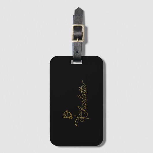 Personalized Bloom Design Custom Name Gepäckanhänger (Vorderseite Vertikal)