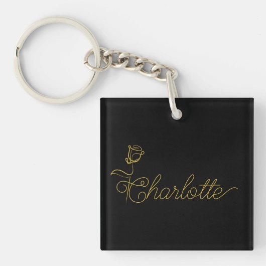 Personalized Bloom Design Custom Name Keychain Gif Schlüsselanhänger (Vorderseite)