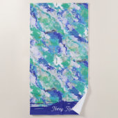 Personalized Blue Agate Natural Stone Strandtuch (Vorderseite)