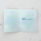 Personalized Blue Airplane Birthday Card Karte (Innenseite)