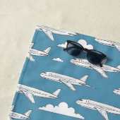 Personalized Blue Airplane Kids Strandtuch (Beispiel)