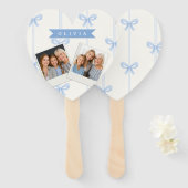 Personalized Blue Bow Coquette Name Aesthetic Fächer (Vorne und Hinten)