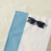 Personalized Blue Brown Stripe Monogram Coastal  Strandtuch (Beispiel)