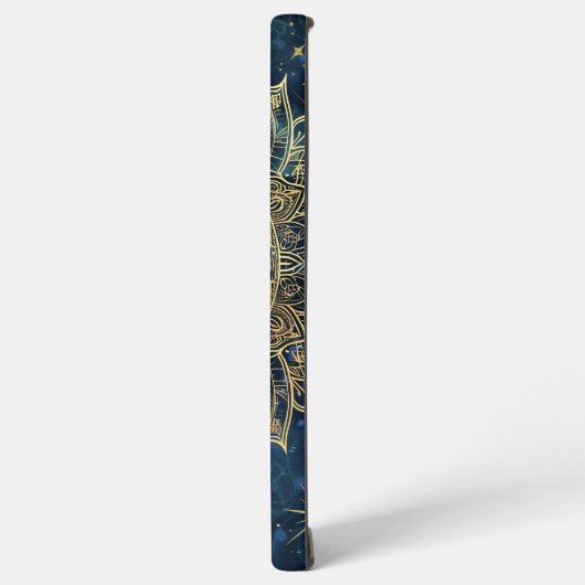 Personalized Blue Celestial Gold Sun Moon Mandala  Samsung Galaxy Hülle (Linke Seite)