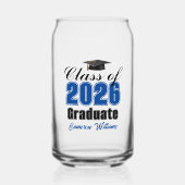 Personalized Blue Class of 2026 Graduation Dosenglas (Vorderseite)