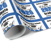 Personalized Blue Class of 2026 Graduation Geschenkpapier (Rolleneckpunkt)