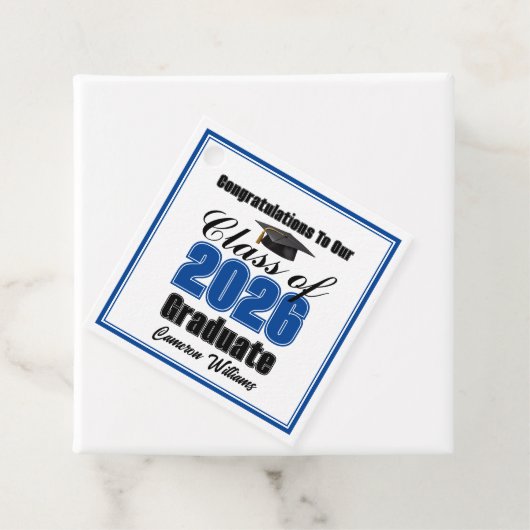 Personalized Blue Class of 2026 Graduation Party Geschenkanhänger (Beispiel)