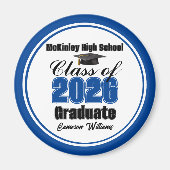 Personalized Blue Class of 2026 Graduation Party Magnet (Vorne)