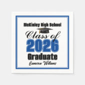 Personalized Blue Class of 2026 Graduation Party Serviette (Vorderseite)