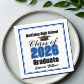Personalized Blue Class of 2026 Graduation Party Serviette