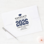 Personalized Blue Class of 2026 Graduation Sticker (Umschlag)
