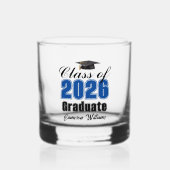Personalized Blue Class of 2026 Graduation Whiskyglas (Vorderseite)