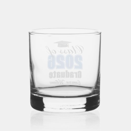 Personalized Blue Class of 2026 Graduation Whiskyglas (Rückseite)