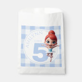 Personalized Blue Cute Tutu Ballerina Dance Party Geschenktütchen (Vorderseite)