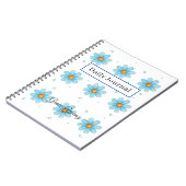 Personalized Blue Daisy Notebook Custom Name Notizblock (Linke Seite)