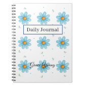 Personalized Blue Daisy Notebook Custom Name Notizblock (Vorderseite)