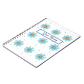 Personalized Blue Daisy Notebook Custom Name Notizblock (Linke Seite)