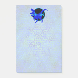 Personalized Blue Dinosaur  Post-it Klebezettel