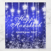 Personalized Blue Falling Stars Holiday Weinetikett (Einzelnes Label)