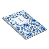 Personalized Blue Floral Classic Notebook Notizblock (Rechte Seite)