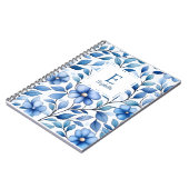 Personalized Blue Floral Classic Notebook Notizblock (Linke Seite)