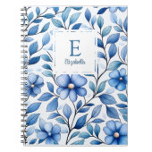Personalized Blue Floral Classic Notebook Notizblock (Vorderseite)