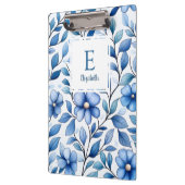 Personalized Blue Floral Clipboard Klemmbrett (Links)
