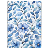 Personalized Blue Floral Clipboard Klemmbrett (Rückseite)