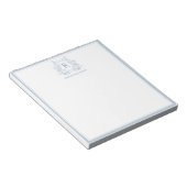 Personalized Blue Floral Crest Notepad Notizblock (angewinkelt)
