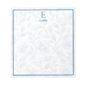 Personalized Blue Floral Notepad Notizblock (Vorderseite)
