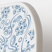 Personalized Blue Floral Pattern Custom Name  Pickleball Schläger (Linke Seite)