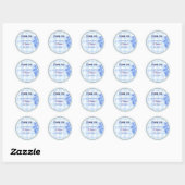 Personalized Blue Floral Thank You Sticker | Bday (Blatt)