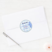 Personalized Blue Floral Thank You Sticker | Bday (Umschlag)