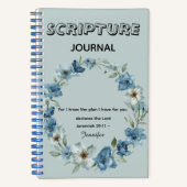 Personalized blue flower Bible Scripture jeremiah  Notizblock (Vorderseite)