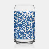 Personalized Blue Folk Floral Nordic Custom Dosenglas (Rechts)