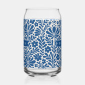 Personalized Blue Folk Floral Nordic Custom Dosenglas (Links)