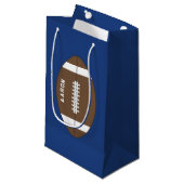 Personalized Blue Football Gift Bag Kleine Geschenktüte (Vorderseite Schrägansicht)