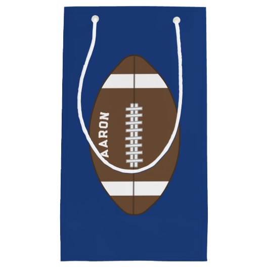 Personalized Blue Football Gift Bag Kleine Geschenktüte (Vorderseite)