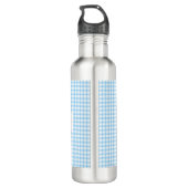 Personalized Blue Gingham Pattern & Custom Name Edelstahlflasche (Rückseite)