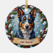 Personalized Blue Heeler Christmas Keramik Ornament (Vorne)
