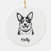 Personalized Blue Heeler Dog Christmas Keramik Ornament (Hinten)