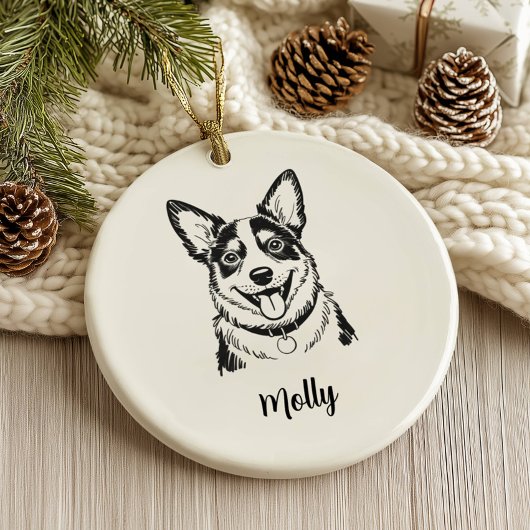 Personalized Blue Heeler Dog Christmas Keramik Ornament