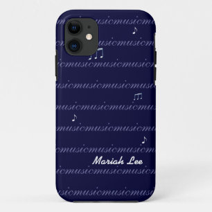 personalized blue music notes iPhone 11 hülle