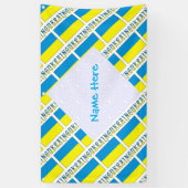 Personalized Blue Name Ukraine Flag Tiled Outdoor Banner (Vertikal)