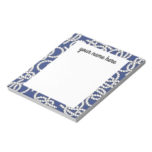 Personalized Blue Nautical Knots Notepad Notizblock (Rotiert)