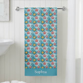 Personalized Blue Nautical Starfish Strandtuch