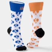 Personalized Blue Orange Odd Pickleball Socks Socken (Gewinkelt)