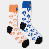 Personalized Blue Orange Odd Pickleball Socks Socken (Rechts)
